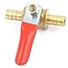 uxcell Ball Valve Water Fuel Line Shut-off Valve, 8mm Hose Barb to 8mm Hose Barb, Hose Pipe Tube Fittings, 180 Degree Operation Handle, Brass Valve, Pack of 3