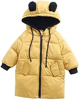 Foyeria Coat Outerwear Down Jacket Winter For Baby Boys Girls Warm Puffer Windproof Winter Coat Mid-Long (6, Yellow)