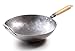 Mecete Wok pan 2nd Generation, Traditional Hand Hammered Uncoated Carbon Steel Pow Wok with Wooden and Steel Helper Handle (14 Inch, Round Bottom) 1.8 mm thickness
