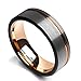 King Will Loop Tungsten Carbide Wedding Ring 7mm/8mm Rose Gold/Gold Line Grooved Flat/Dome Style