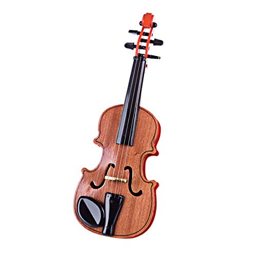 Yamix Wooden Toy Violin for Kids Mini Music Violin Wonderful Musical Instrument Toy for Kids with Bow - Dark Brown - Thumbnail 2