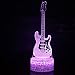 Visual 3D lamp Electric Guitar Musical Instruments Illusion Night Light Festival Birthday Day Children Gift Nursery Bedroom Desk Table Decoration for Boys Kids Music Lovers by KIVVEE