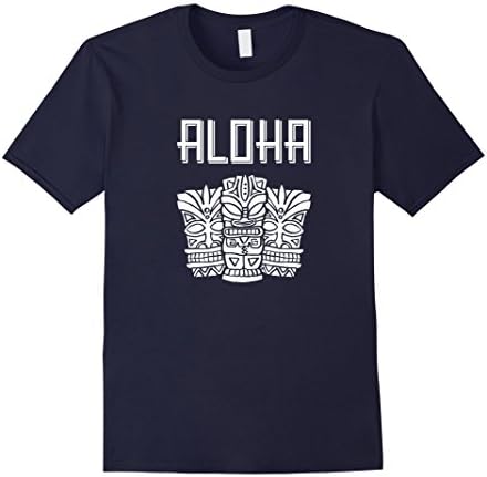 Men's Aloha Tiki Lover Shirt, Tiki Mug Luau Party Tee 3XL Navy