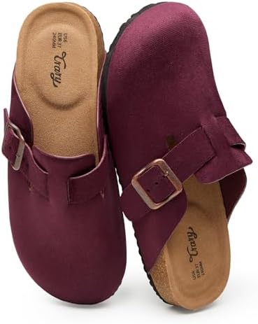 Amazon.com | Dokela Womens Suede Clogs Cork Footbed Sandals Arch