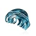Rosette Large Chic Styling Glass Claw Clip Organic Hair Clips Clamps Indoor Outdoor Grip Hairpins for Women and Girls Thick Hair Barrettes (Blue)