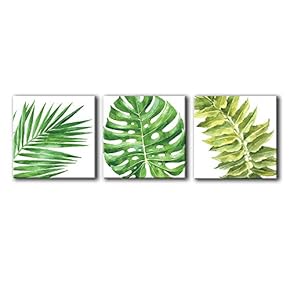 3 Panel Green Plants Painting Wall Bedroom Living...