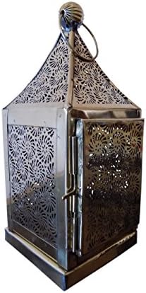Antique Vinatge Look Brass Hanging Moroccan Votive Candle Lantern Home Garden.