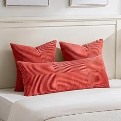 Fancy Homi 2 Packs Red Decorative Throw Pillow