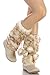 Beige Super Furry Pom-pom Winter Flat Boots Vegan