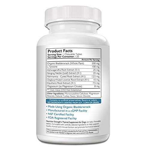 Nutrition Strength Thyroid Supplement for Dogs, Support for Hypothyroidism in Dogs with Organic