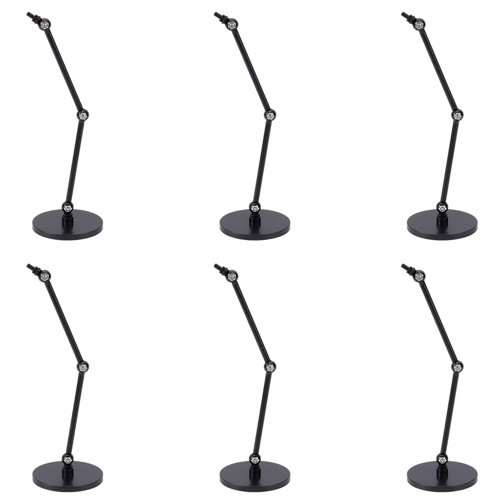 FINGERINSPIRE 6 Set Action Figure Stands Black Doll Model Support Stand with Round Base 5x17cm Assembly Plastic Action Figure Display Holder without Claw Display Stand Compatible with Figures Models