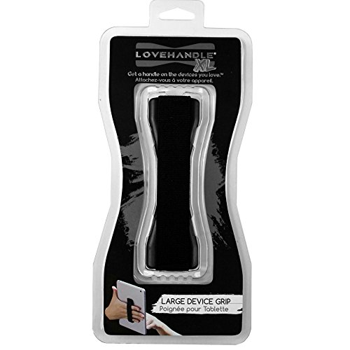 Tablet Grip Love Handle - Holds Device with just a Finger - Ultra Slim LoveHandle Tablet Holder Finger Grip for Tablet and Large Phone - Grip it Securely for Texting, Photos and Selfies (Black)