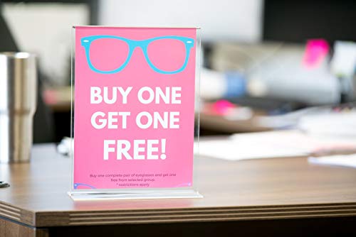 Acrylic Sign Holder 8.5 x 11, (Set of 3) Double Sided Thick, Plastic Sign Holders, Marketing Display for School, Business - Thumbnail 4