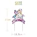 Jojo Unicorn Bow Cake Topper Birthday Party Decoration Toppers - Purple Pink Starry Sky Shape