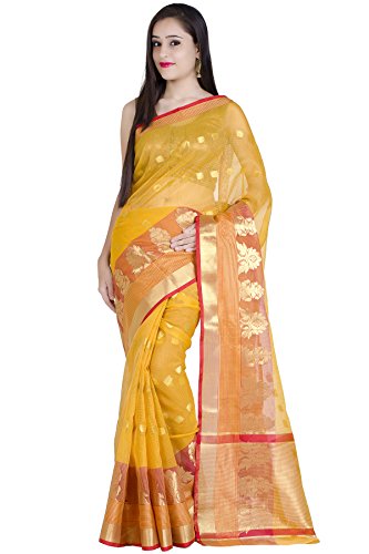 Chandrakala Women's Cotton Blend Banarasi Saree with Blousepiece