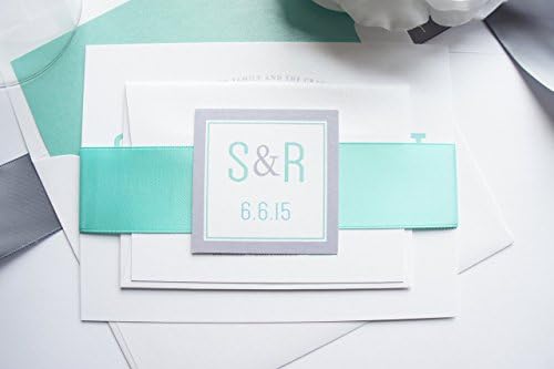 Mint Wedding Invitation, Modern Wedding Invitation- SAMPLE SET