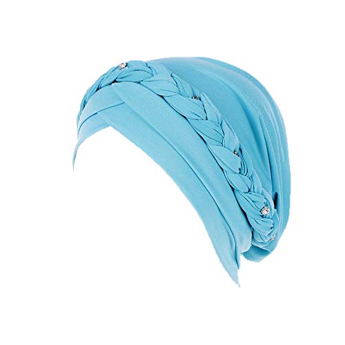 Chemo Hats for Women,Chemo Cap Womens Soft Cotton Knit Beanie Sleep Turban Hat Headwear for Cancer (Light Blue)