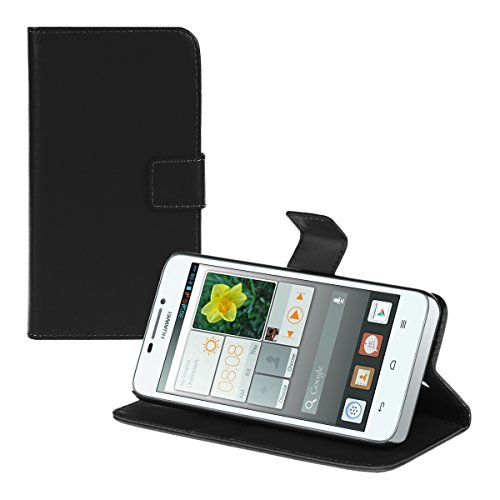 kwmobile Elegant synthetic leather case for the Huawei Ascend G630 with magnetic fastener and stand function in black