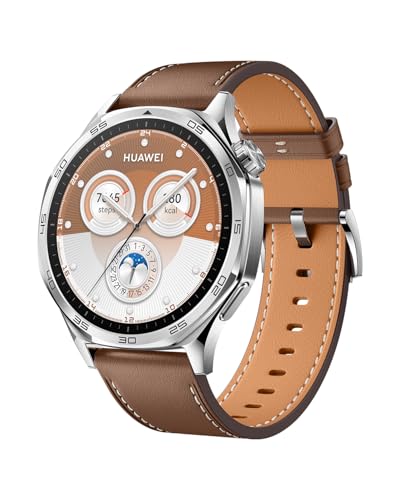 Huawei Watch GT 5 46mm Smartwatch (GPS), hasta 14 Días de BaterÍa, Nueva Experiencia de Carrera y Bicicleta, Sharp-Edged Design, Seguimiento de la Salud, Compatible con iOS y Android, Café