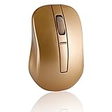 TONOR 2.4GHz Gaming Mice Optical Wireless Mouse Portable with USB 2.0 Receiver for PC Laptop Computer Gold