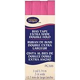 Wrights Double Fold Bias Tape, 1/2 by 3-Yard, Candy Pink