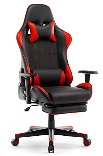 IntimaTe-WM-Heart-Sedia-Gaming-Sedia-da-Ufficio-ergonomica-Sedia-per-Computer-Sedia-da-Gioco-Sedia-da-a-Corsa-Sedia-Girevole-con-poggiapiedi-Rosso