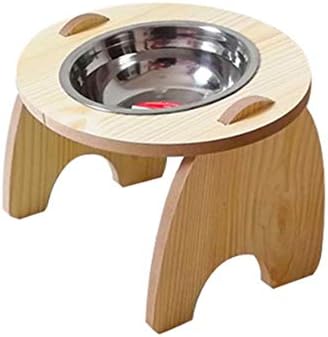 GREENWISH Raised Pet Bowls for Cats and Dogs Wood Elevated Dogs Cats Food and Water Bowls Stand Feeder with 1 Steel Bowls for Large Small Medium Dogs Pet Foot Dish Holder