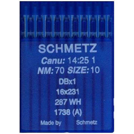 La Canilla ® – 10 Needles for Industrial Sewing Machine Schmetz DBx1 1738(A) 16 x 231 Thickness 70/10 Round Piston