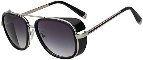 New doubble frames sunglasses beach sunglasses fashion square sunglasses-Black+Sliver
