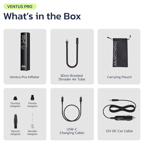 Woowind Premium Tire Inflator Portable Air Compressor, 3X Faster, 150PSI Air Pump for Car Tires, Tire Pump, with 12V DC Cord for Trucks & Off-Road Tires, Auto Shut-Off