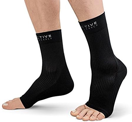 Active Research Compression Ankle Sleeve - Plantar Fasciitis and Ankle Sprain Support Brace - Relieves Aches and Pains - Medium