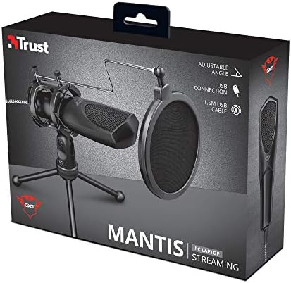 Mantis Micro Streaming USB, Microphone Professionel Gamer, Noir