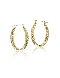 14K Yellow Gold High Polished Oval Hoop Earrings with Hinged Clasp   Various Sizes & Design   Yellow Gold Hoops   Solid 14k Gold Earrings Gold For Women and Girls