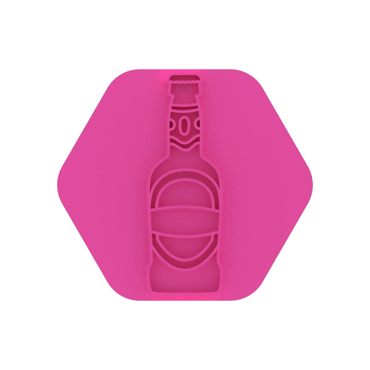 LissieLou Beer Bottle Cookie Stamp Father's Day Icing Stamp Fondant Embosser - Light Pink