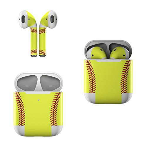 Skin Decals for Apple AirPods - Softball - Sticker Wrap Fits 1st and 2nd Generation - Thumbnail 7