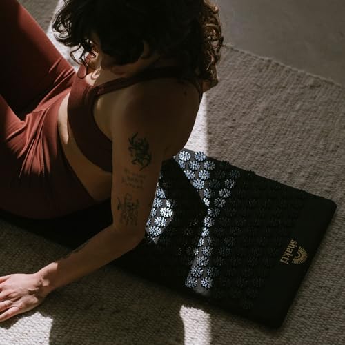 ShaktiMat Acupressure Mat for Relaxation, Massage Muscles, Aid Sleep & Unlock Inner Tension, Similar to Acupuncture, No Needles Required (Premium, Level 2, Shakti Black)