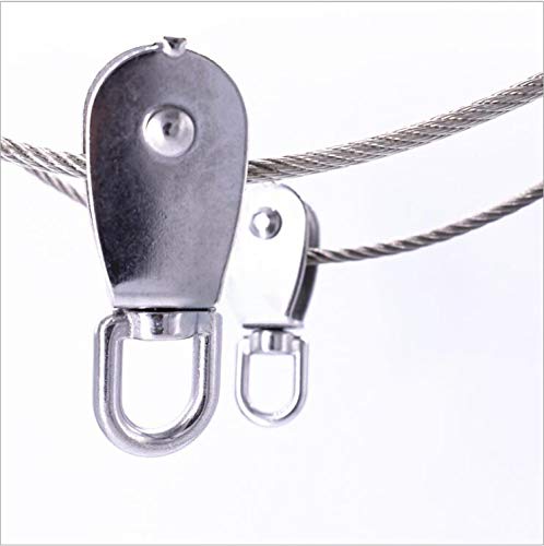 TripleLife 25MM Single Pulley Block in 304 Stainless Steel M25 Single Wheel Swivel Pulley Roller Loading 150kg – Silver 2Pcs - Thumbnail 2