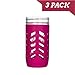 JarJackets Silicone Mason Jar Protector Sleeve | Fits Ball, Kerr 24oz (1.5 pint) Wide-Mouth Jars (Sangria - 3 pack)