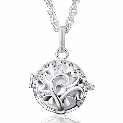 Eudora Harmony Bola Tree of Love 20mm Angel Caller Pendant Musical Chime Prayer Bell 30'' Necklace White