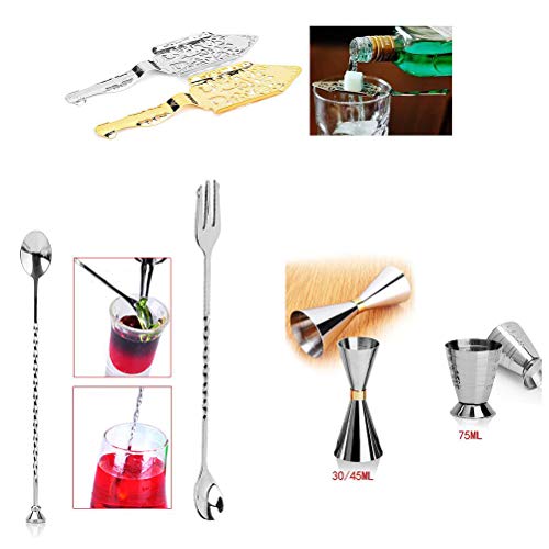 Cocktail Shaker Set mit Bartender Kit Roll Bag Cocktailmixer Set, 13 Teileig, aus Edelstahl inkl. Cocktail-Shaker… – Bild 7