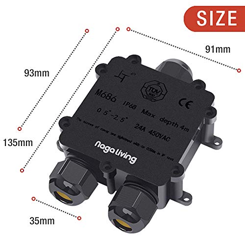 Abzweigdose IP68 Wasserdicht Kabelverbinder Verbindungsdose für Kabeldurchmesser Ø4mm-14mm – Bild 4