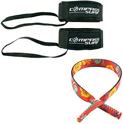 Compass Surf Swimming Fin Savers - Padded Neoprene and Adjustable Ankle Strap with Durable Tether. Fits all Sizes. Includes a Sunglass Strap.