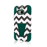Empire MPERO IMPACT X Series Kickstand Case for The All New HTC One M8 - Retail Packaging - Teal Chevron