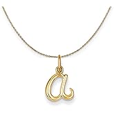 The Black Bow 14k Yellow Gold, Claire Mini Lower Case Initial A Necklace