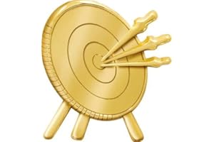 Crown Awards Archery Pins, Gold Archery Target Lapel Pins