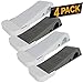 iCooker 4 Pack Door Stopper [RELIABLE AND PRACTICAL] Rubber Door Stop Security Wedge, Flexible, Non-toxic, Longer Lasting Works with ALL FLOOR SURFACE TYPES [EASY INSTALL HINGES WITH BONUS HOLDERS]