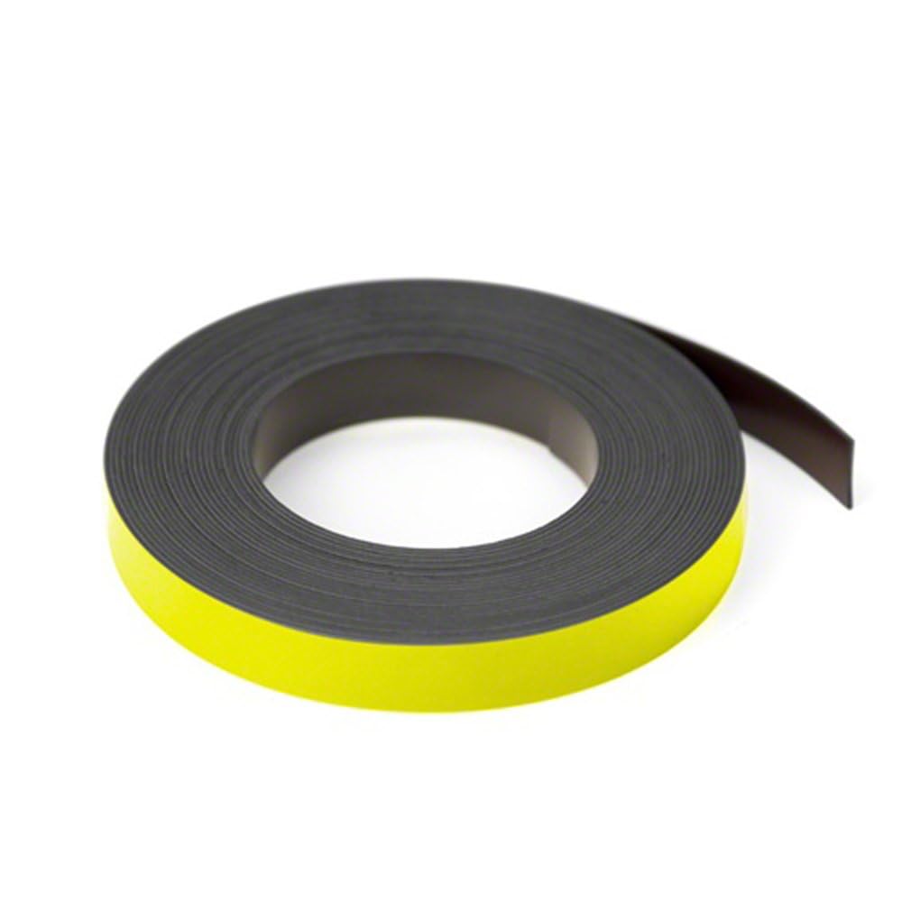 FIRST4MAGNETS MagFlex® Lite Flexible Matt Yellow Magnetic Gridding Tape for Whiteboards, Noticeboards or Filing Cabinets - 12.7mm Wide - 5m Length