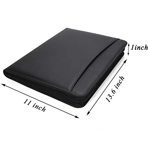 image for Freeprint Zippered Padfolio Portfolio with Writing Pad Legal Size Note
