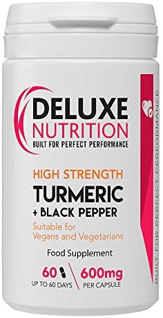 Turmeric Curcumin 600mg and Black Pepper 5mg - High Strength - Anti-Inflammatory, Antioxidant, Joint Support, Immunity Booster - Made in The UK 60 Capsules