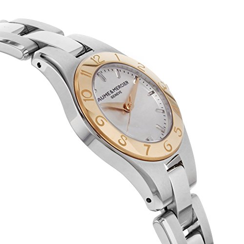 Baume-et-Mercier-Edelstahl-Mercier-Silber-Damen-Linea-Baume-Uhr-Stahl-Zifferblatt-und